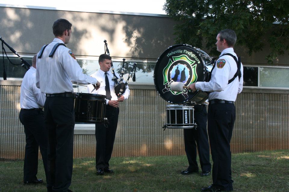 Asheville Firefighters Pipes and Drums 9-11-2011